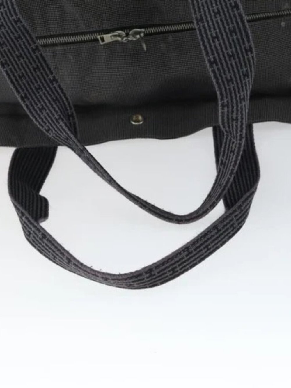 HERMES Her Line TGM Hand Bag Canvas Gray Silver - Picture 6 of 16
